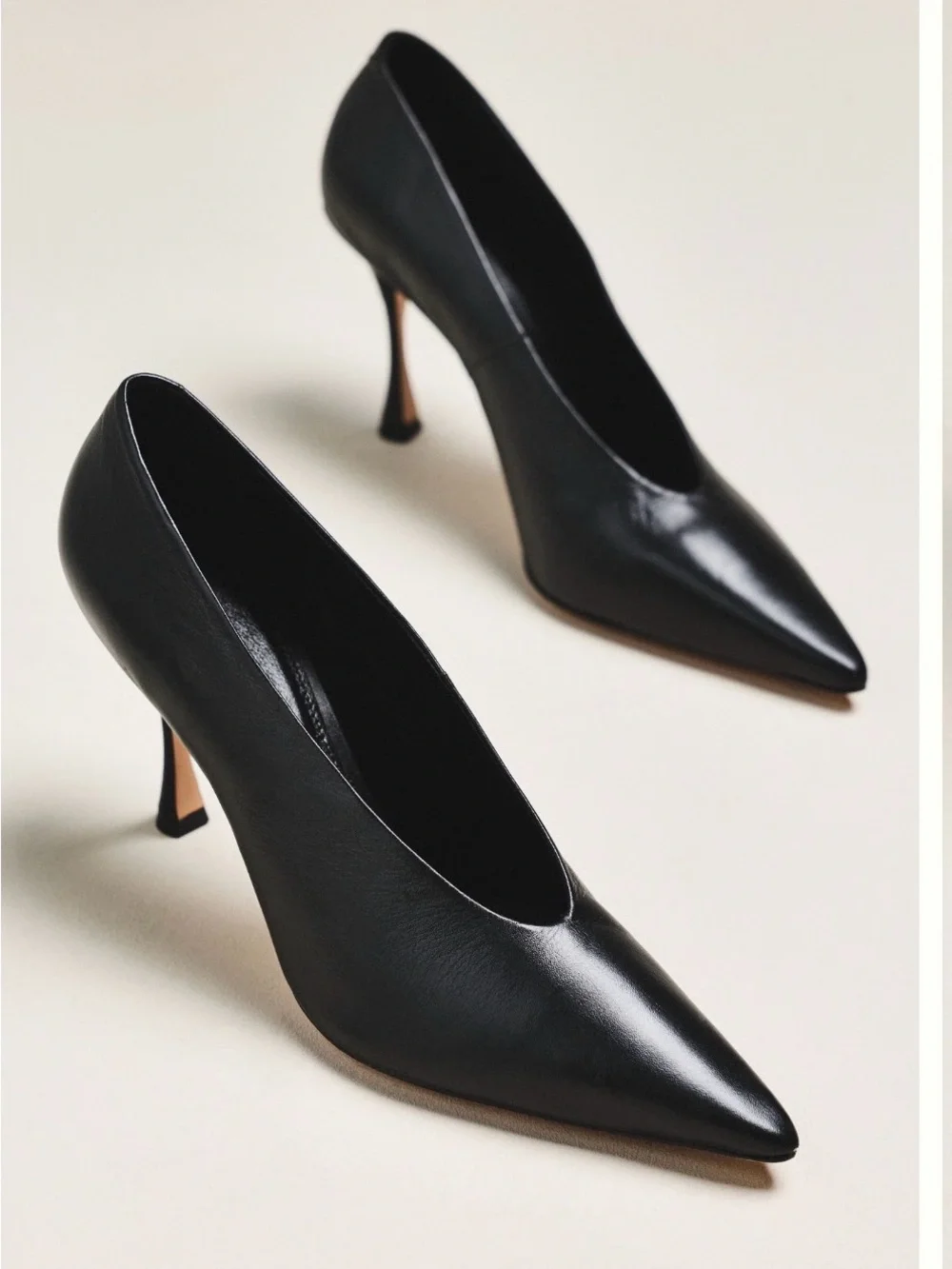 Classic Black Pointed-Toe Stiletto Heels